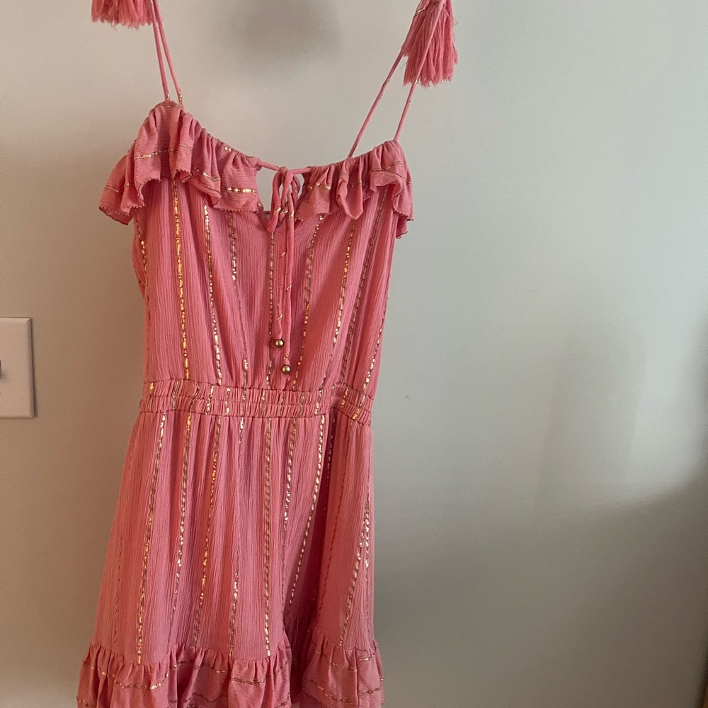 Karina Grimaldi Pink Dress with Gold Details